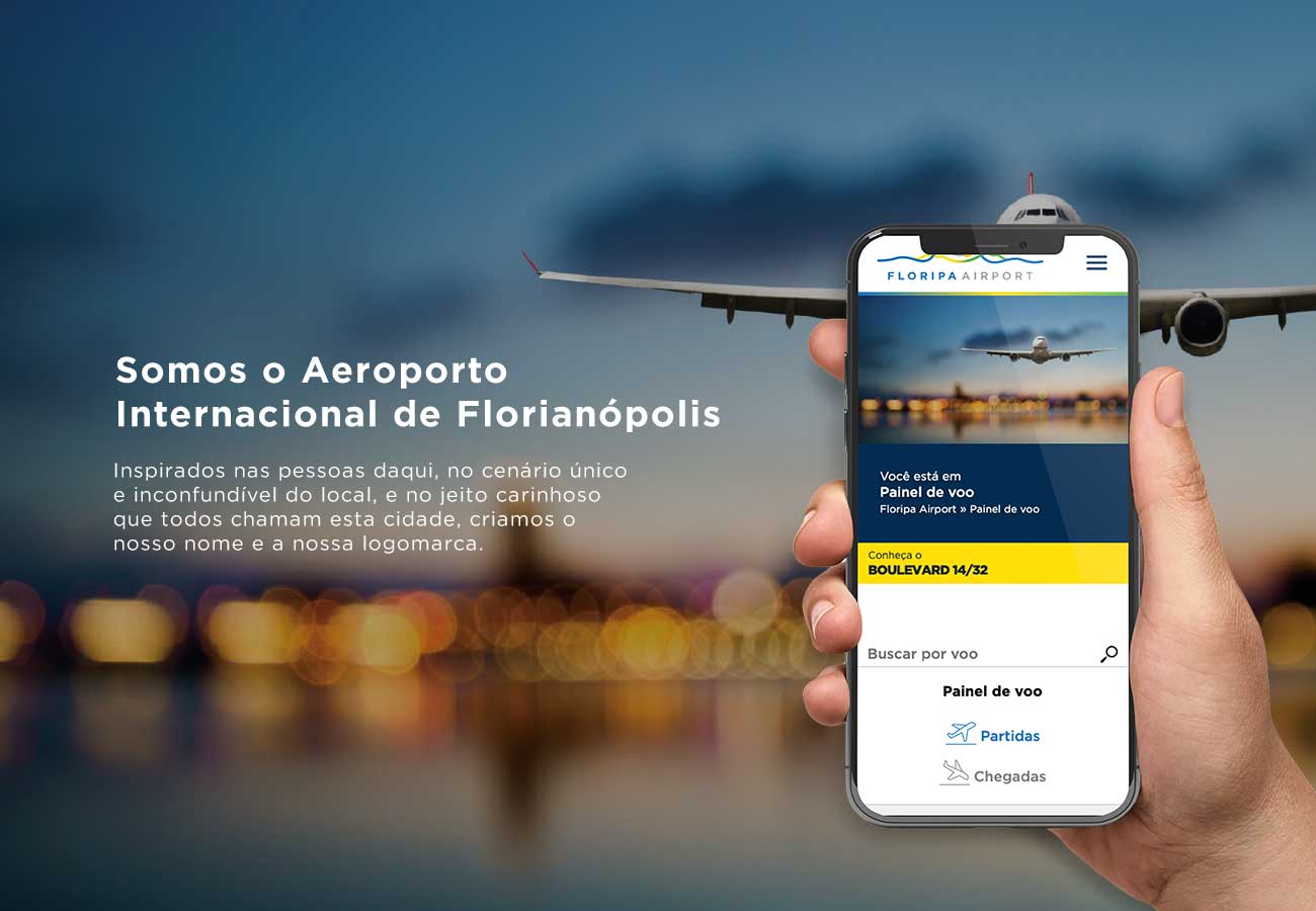 Site com horário de vôos operando junto ao Aeroporto Internacional de Florianópolis.