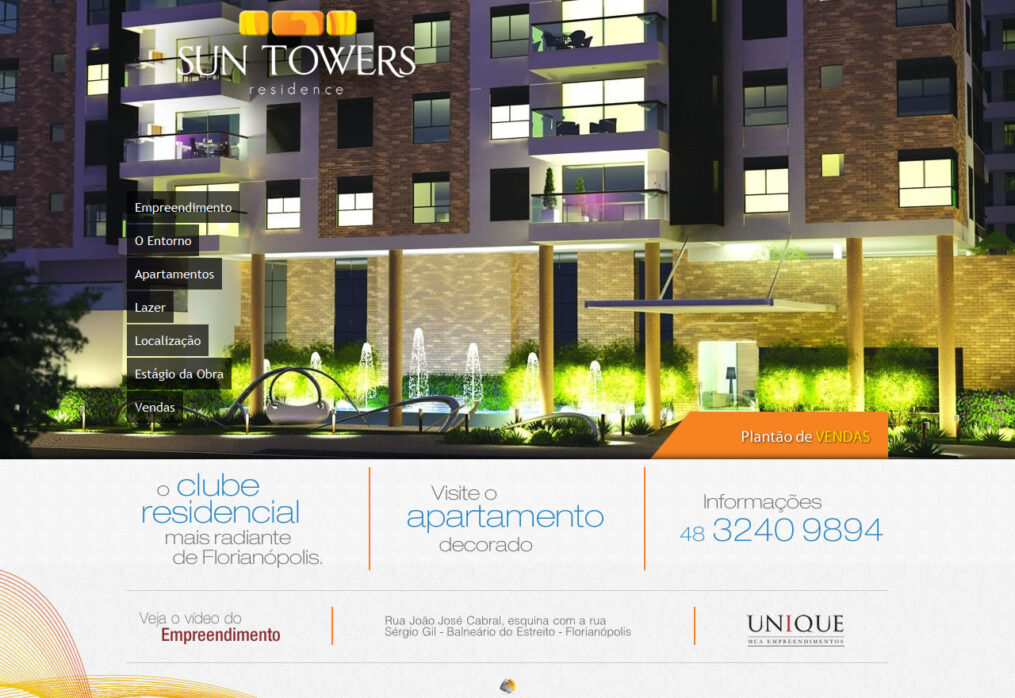 Está no ar o hotsite do Sun Towers, o mais novo empreendimento da Unique MCA