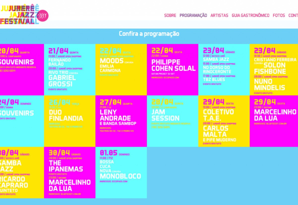 NacionalVOX cria e desenvolve site para divulgação do Jurerê Jazz Festival