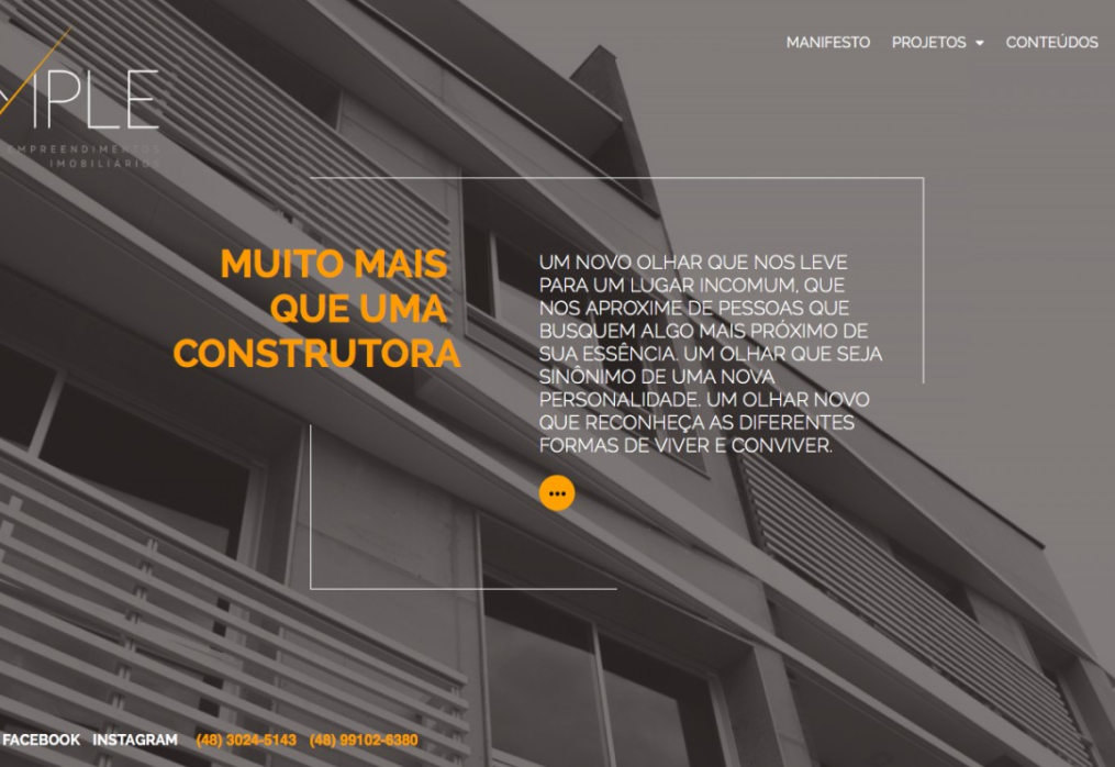 Criação e desenvolvimento do novo site da Simple Empreendimentos Imobiliários